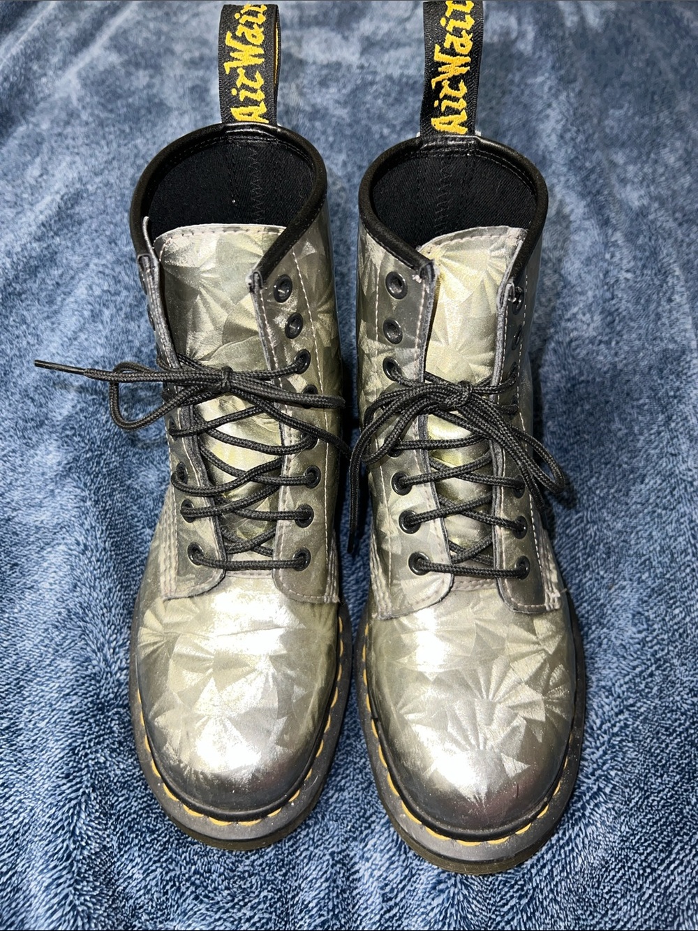 Dr. Martens Metallic Patterned Lace-Up Boots